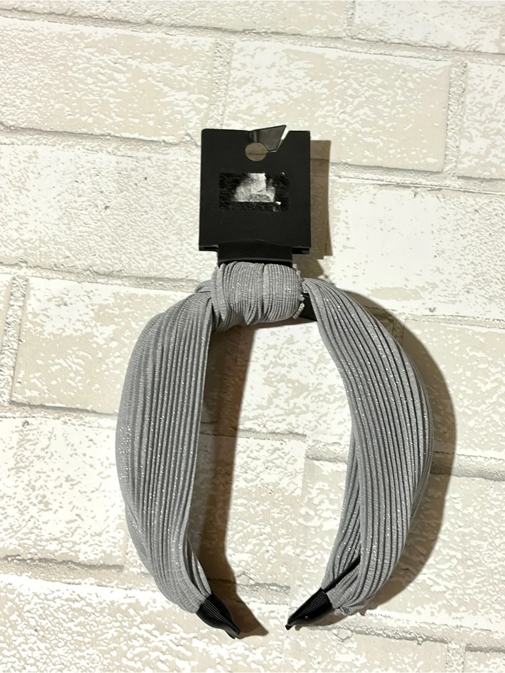 L. Erickson Gray Shimmer Pleated Knot Headband Luxe Look NEW